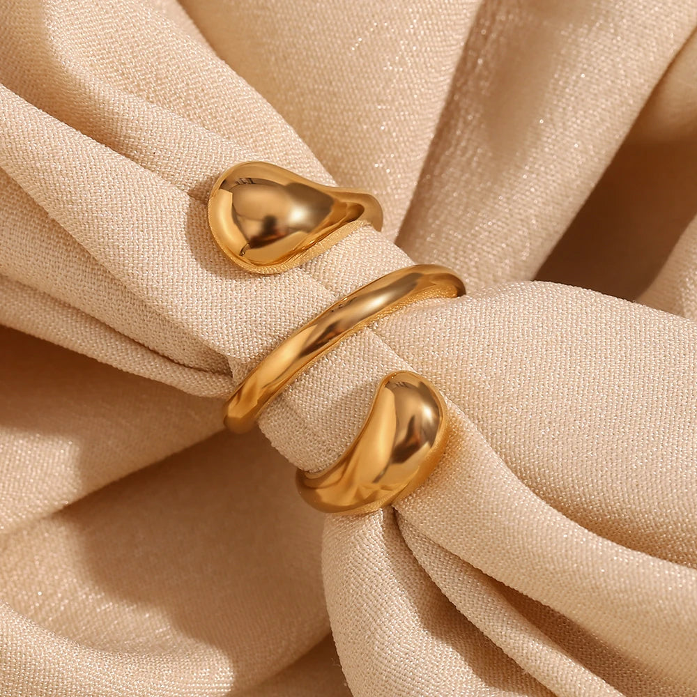 18K Gold Plated Double Layered Spiral Snake Ring