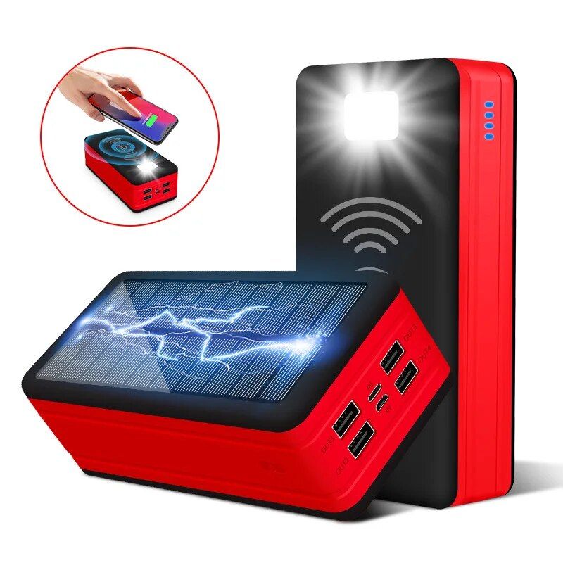 100000mAh Magnetic Wireless Solar Power Bank with Super Fast Charging & 4 USB Ports