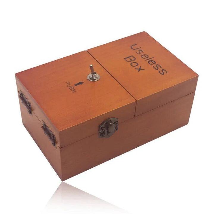 Wooden Useless Box - Interactive Stress-Reduction Toy, Ideal for Gifts