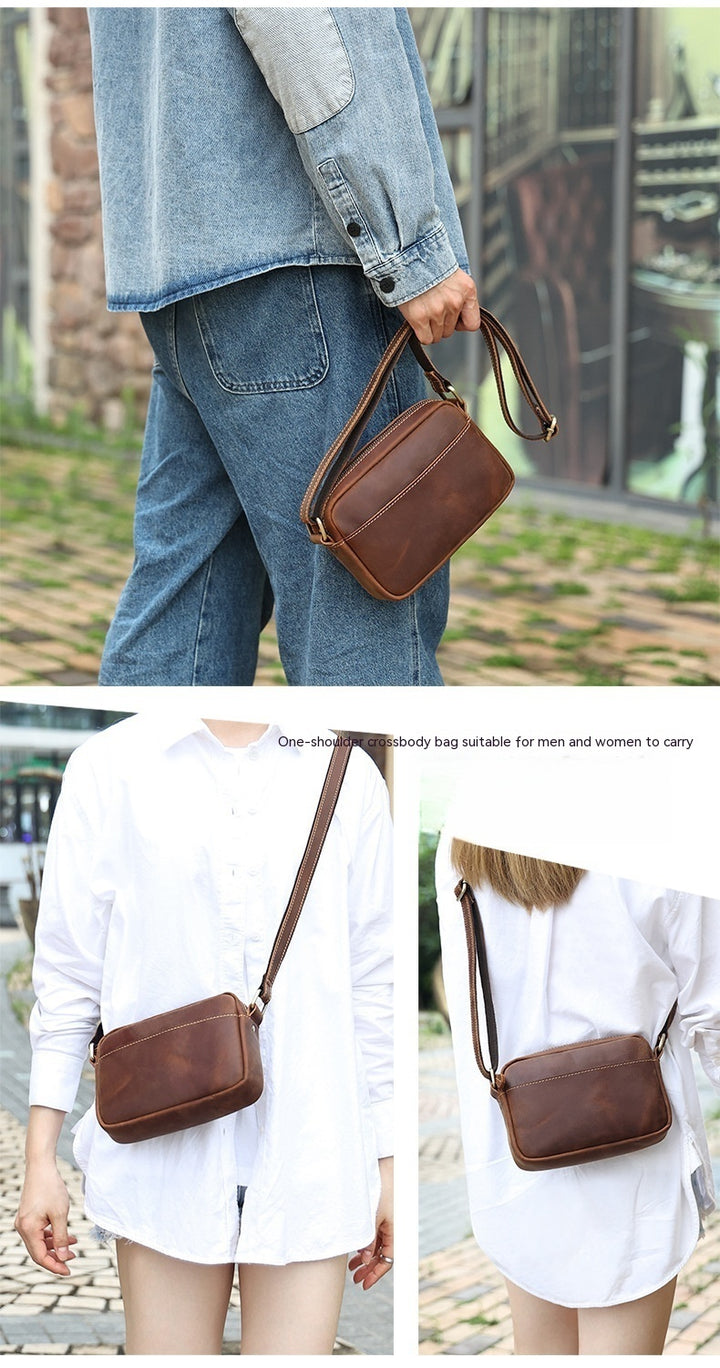 High-end Niche Messenger Men's Full Cowhide Shoulder Bag Men's Bag Genuine Leather Retro