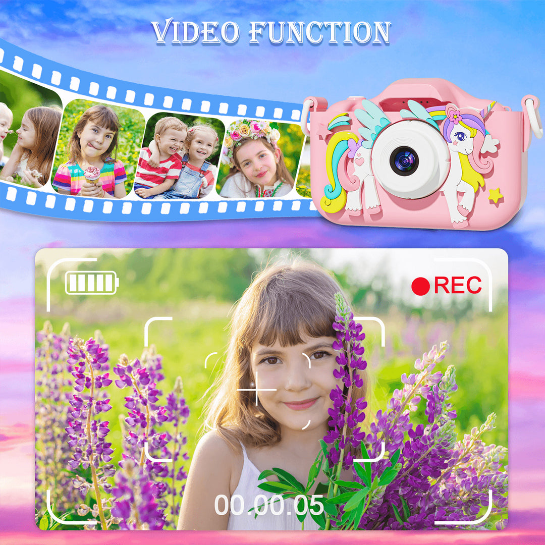 HD 1080P Toddler Digital Camera with Silicone Case - Perfect Gift for Kids