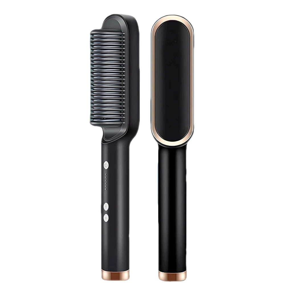 2-in-1 Ionic Hair Straightening Brush & Curling Iron