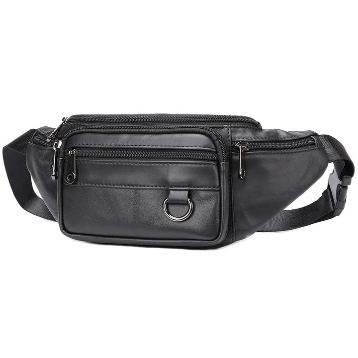 Men's Sheepskin Mobile Phone Waist Bag Sports Leisure