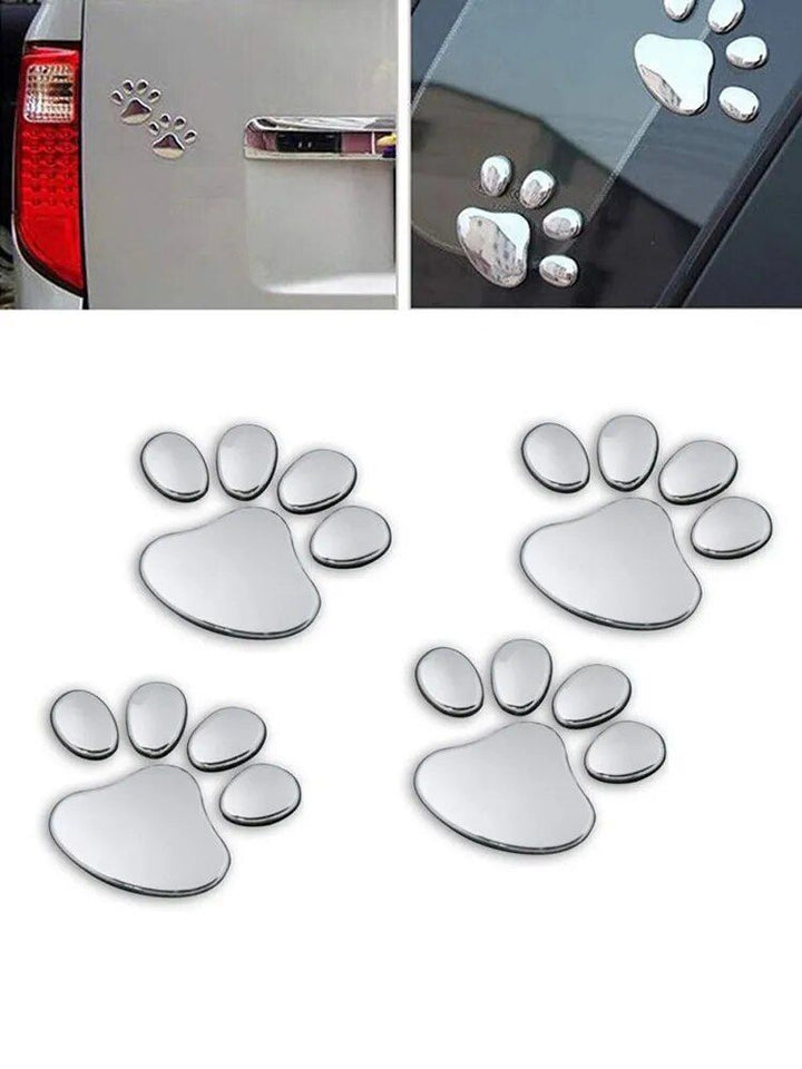 3D Paw Print Car Stickers - Adhesive Animal Footprint Decals