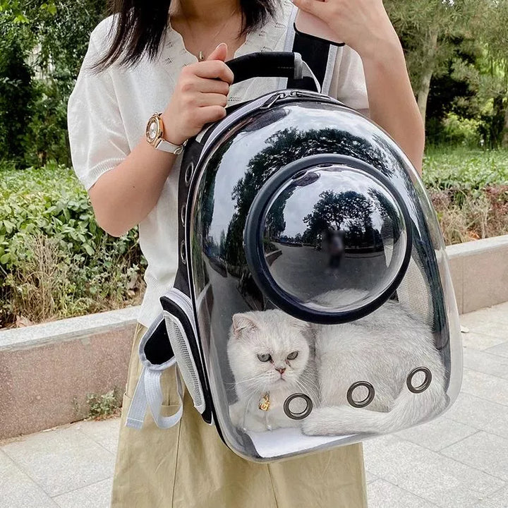 Luxury Cat Space Capsule Backpack - Transparent Pet Carrier for Stylish Outings