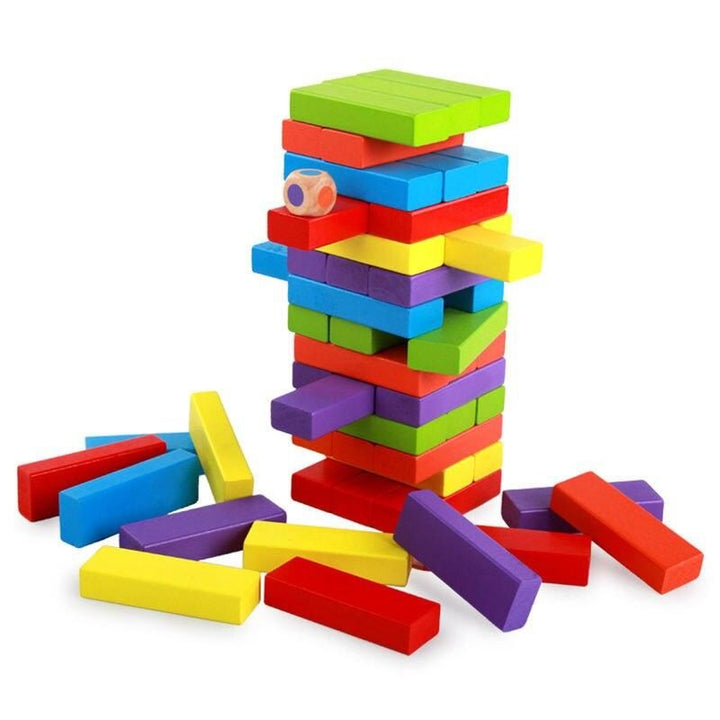 Fun Games For Whole Family Wooden Building Blocks Stacking Balance Puzzle