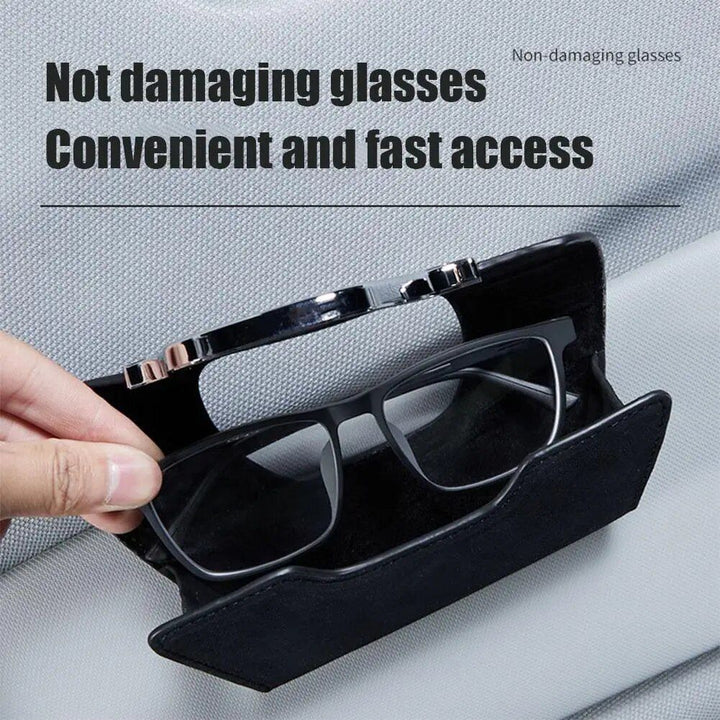 Compact Leather Car Sunglass & Card Holder