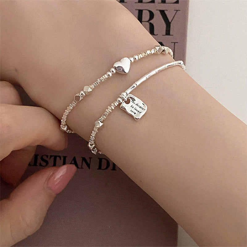 Women's S925 Sterling Silver Love Square Brand Bracelet