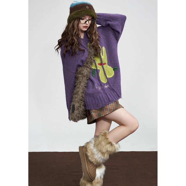 Cozy Purple Hoodie Sweater for Women