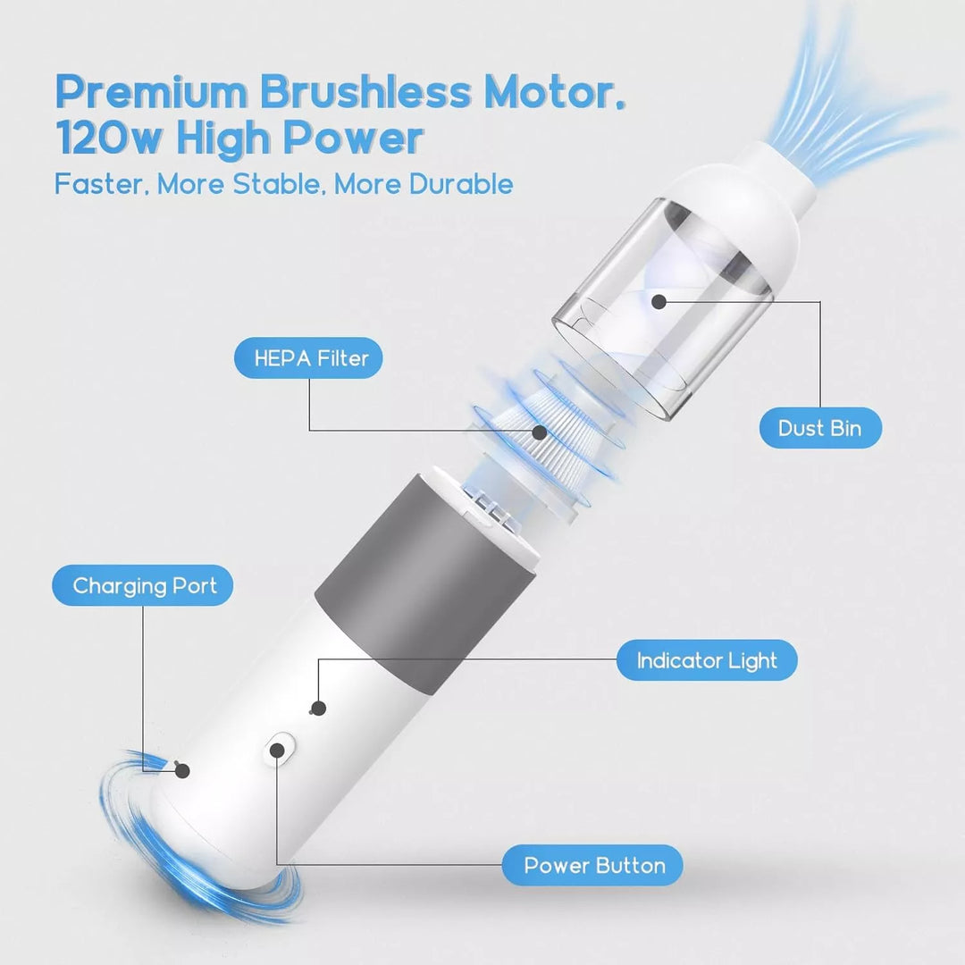 Powerful Portable Handheld Vacuum Cleaner for Car and Home - Strong Suction, Cordless, Rechargeable