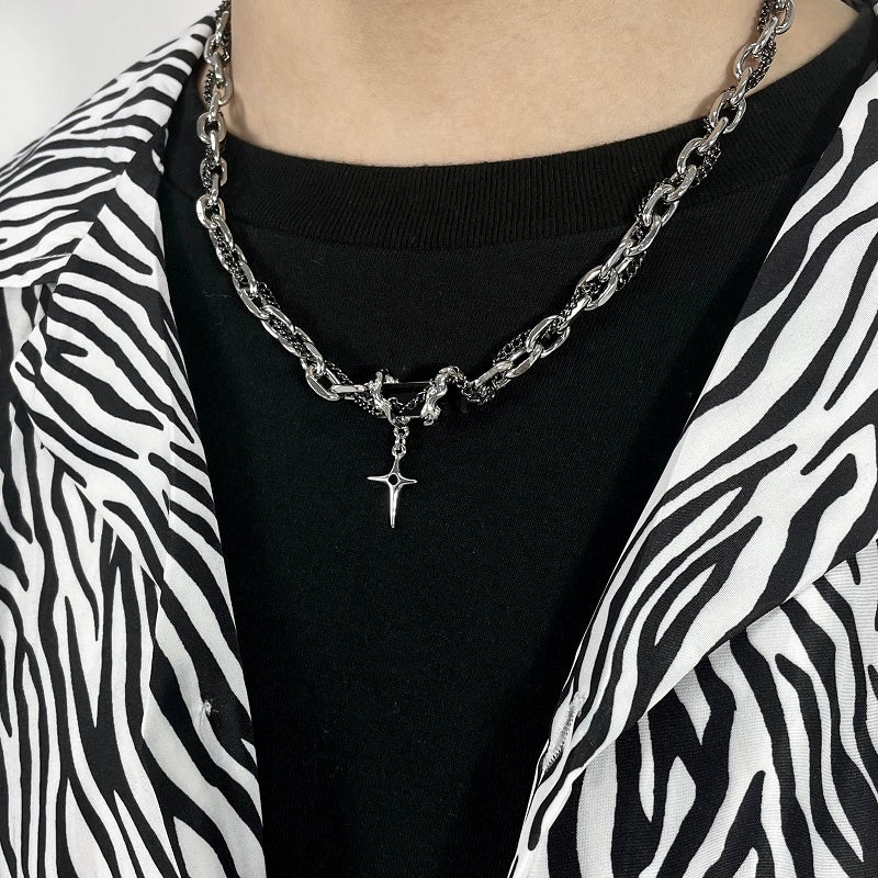 Original Men's And Women's Fashionable Black Zircon Multi-layer Winding Necklace