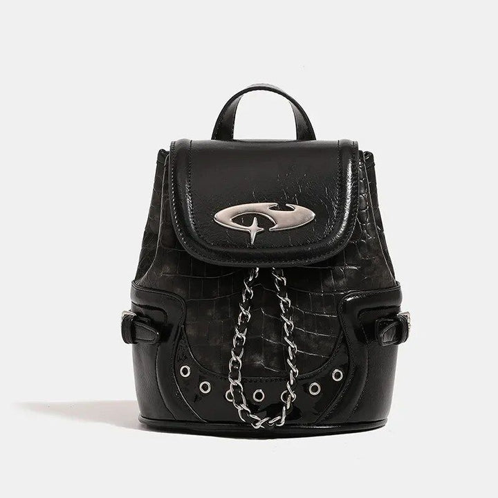 Y2K Aesthetic Harajuku Fashion PU Leather Backpack