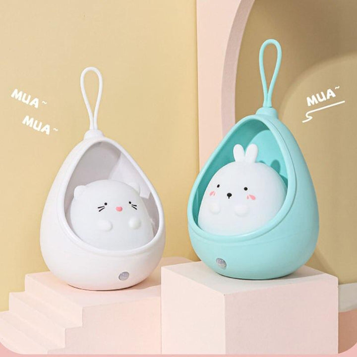 Cute Animal LED Night Light with Human Induction Sensor – USB Rechargeable Wall Lamp for Kids