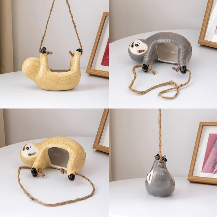 Sloth Hanging Ceramic Wall Vase