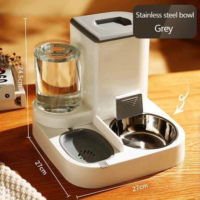 Automatic Cat Water Feeder & Food Dispenser with Large Capacity and Easy-Clean Design