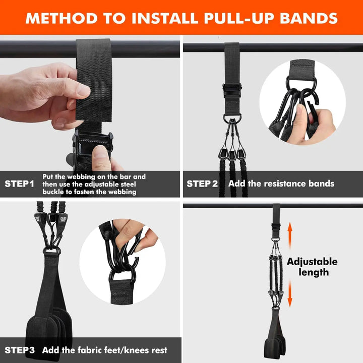 Elastic Pull-up Trainer with Adjustable Resistance Bands