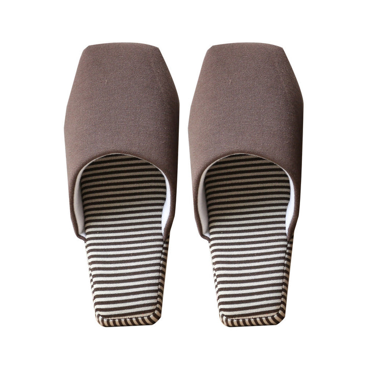 Striped Soft Bottom Bedroom Slippers For Men And Women