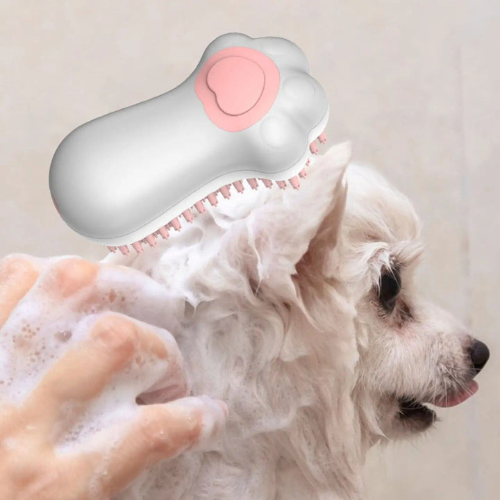 Delightful Pet Bath & Massage Brush with Soap Dispenser