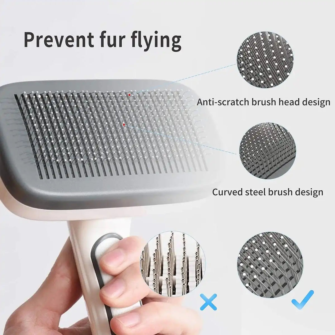 Self-Cleaning Pet Grooming Brush for Dogs and Cats