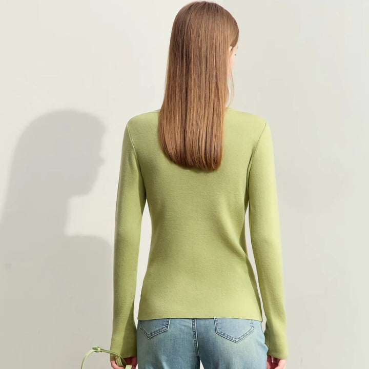 Autumn Asymmetrical Diagonal V-neck Slim Sweater