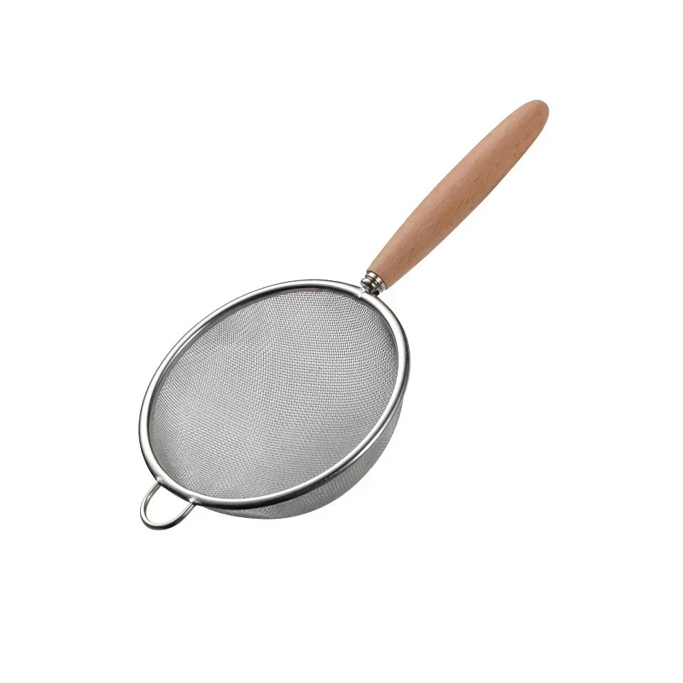 Wooden Handle Stainless Steel Colander