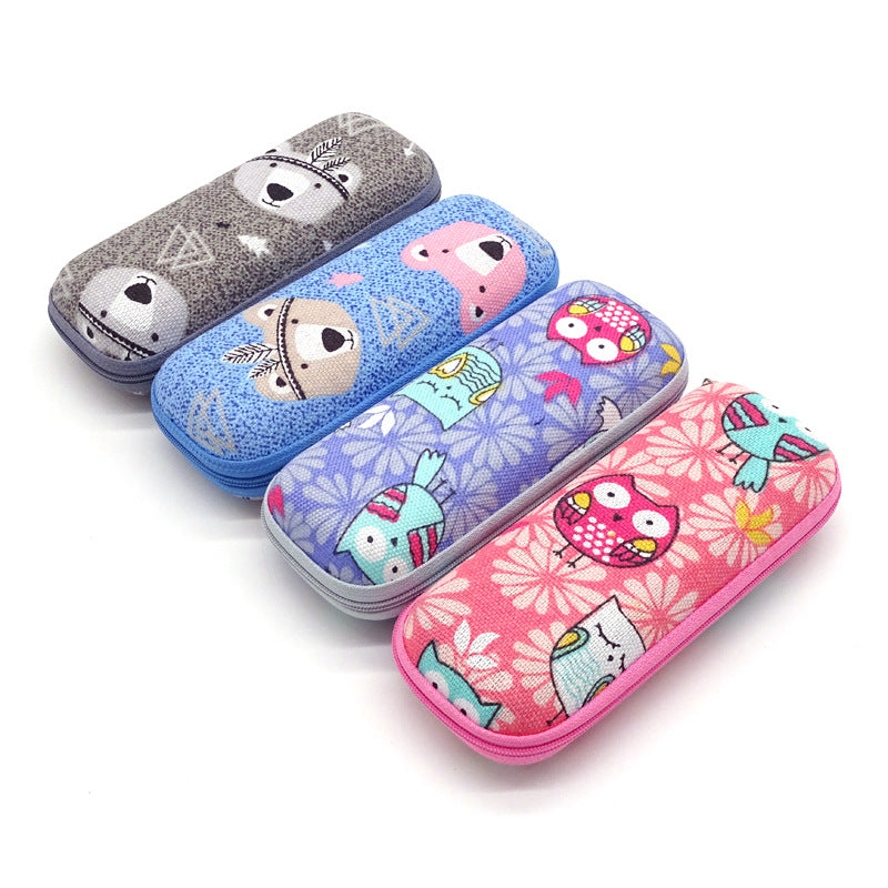 Cartoon-Themed Zippered Eyeglass Case for Kids