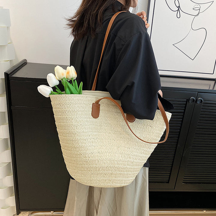 Bohemian Summer Straw Tote Bag