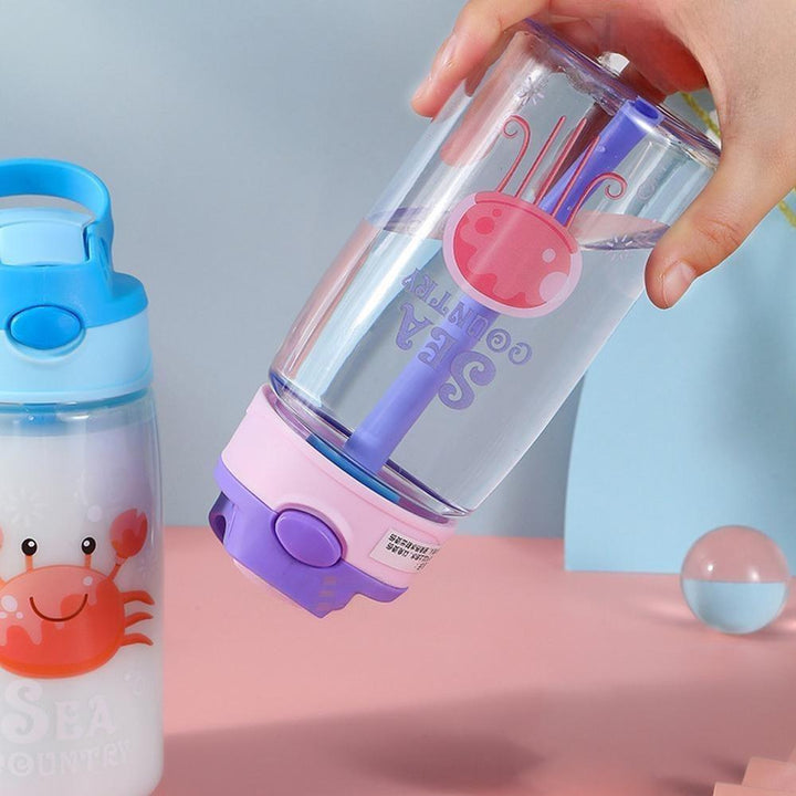 Kids Water Bottle with Straw and Handle