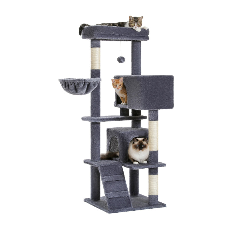 Cat Tree for Large Cats with Spacious Perch & Hammock