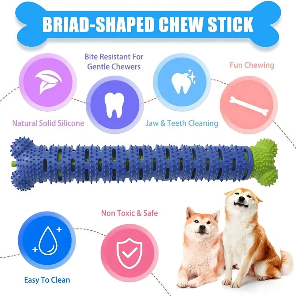 Silicone Bone Dog Molar Stick: Bite-Resistant Tooth Cleaning Toy