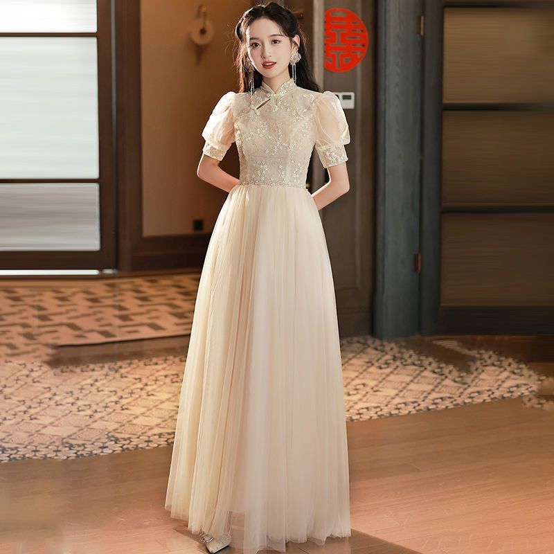 Champagne Bridesmaid Dress Slimming High Sense