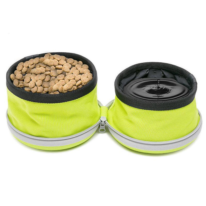 Collapsible Double Dog Bowl for Food and Water