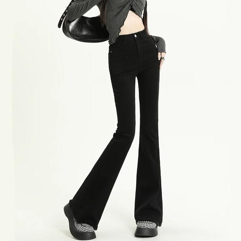 High Waist Slim Flare Jeans for Women