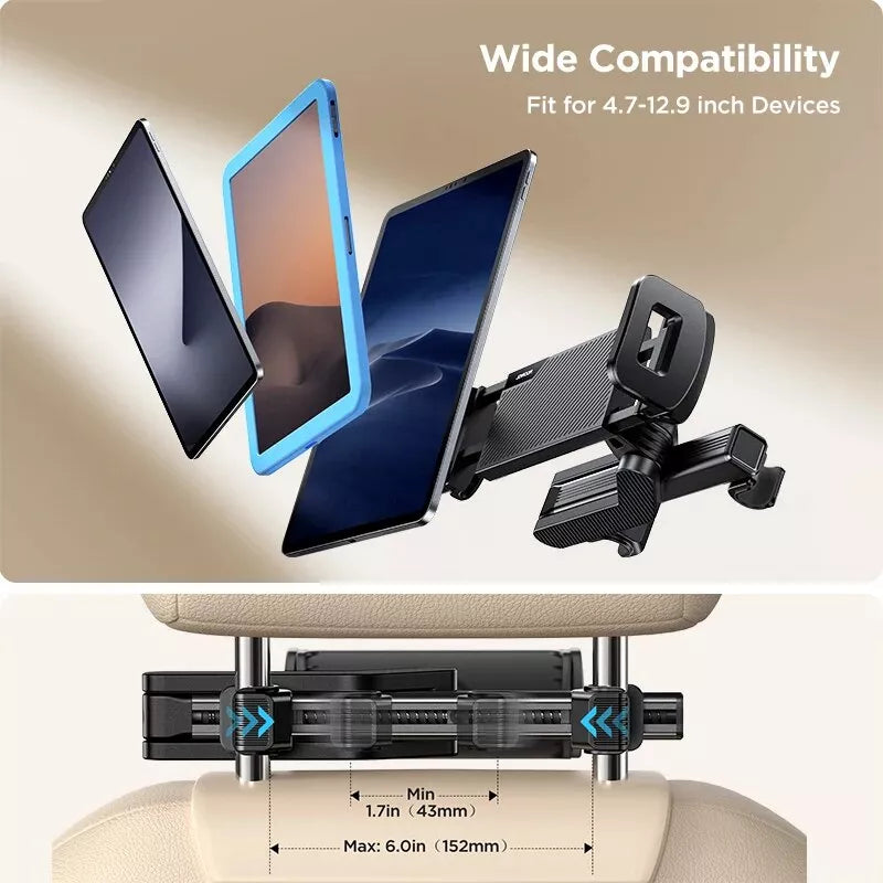 Ultimate Car Backseat Entertainment Tablet Holder with Folding Extension Arm for 4.7-13" Devices