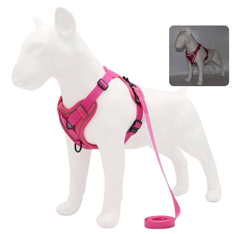 Adjustable Reflective No-Pull Dog Harness and Leash Set for Small and Medium Dogs