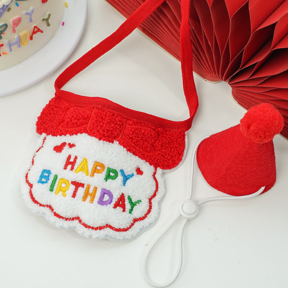 Charming Pet Birthday Bandana and Hat Set