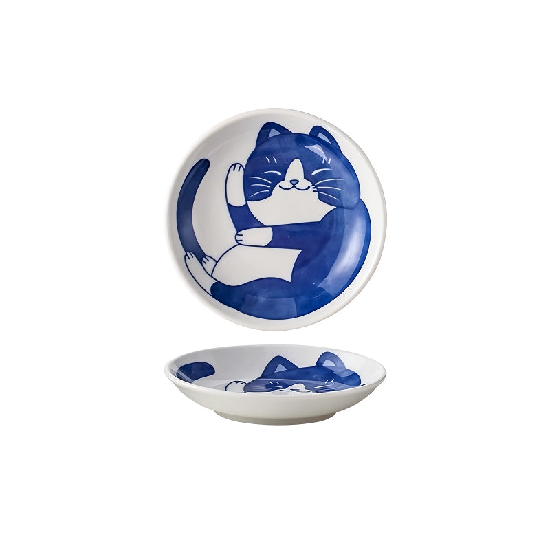 Ceramic Lucky Cat Sauce & Dessert Dish