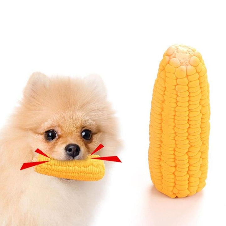 Durable Corn-Shaped Squeaky Latex Toy for Small Dogs - Ideal for Chewing & Training