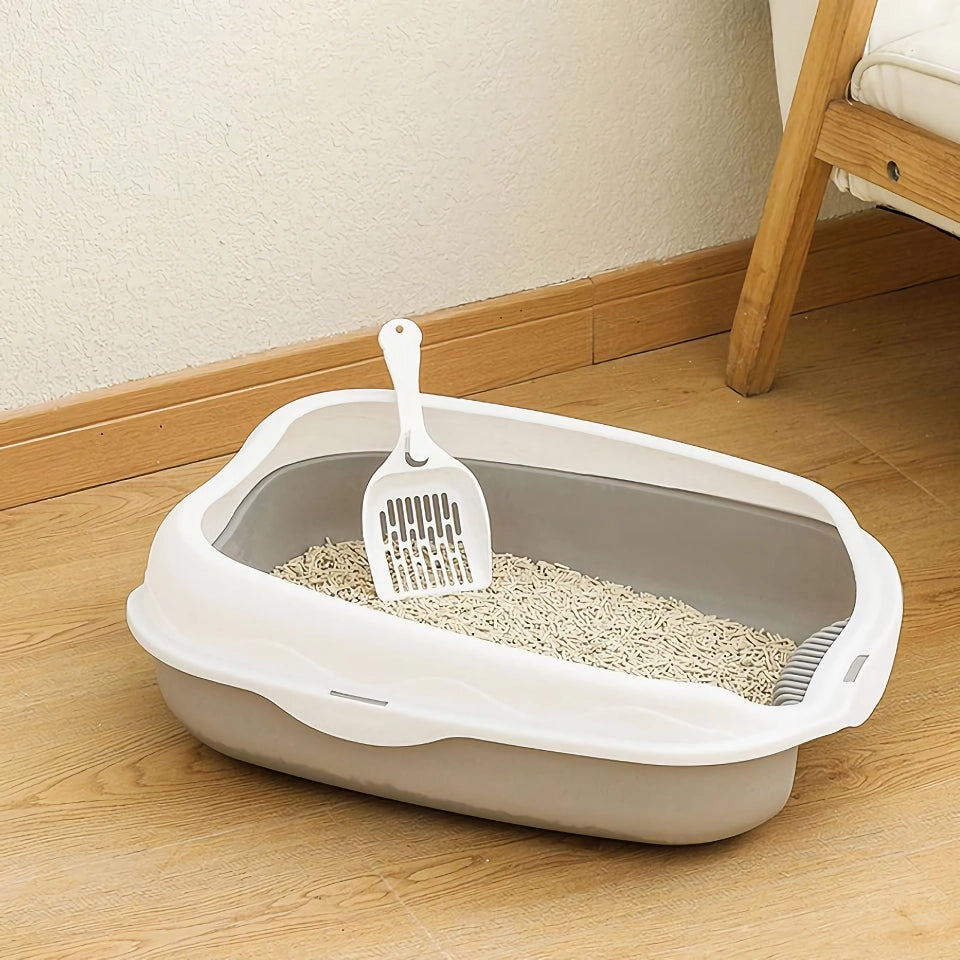 Semi-Closed Spatter-Proof Cat Litter Box with Large Space and Anti-Splash Pedal