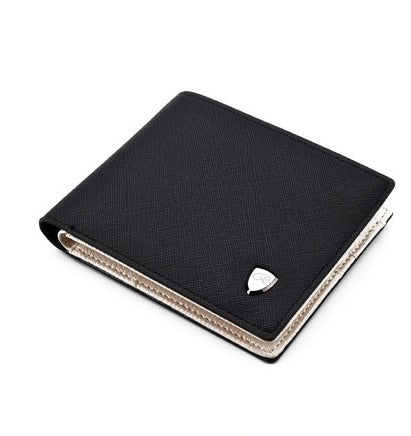 student youth short cross pattern Korean fashion multi-card position wallet new men's wallet purse