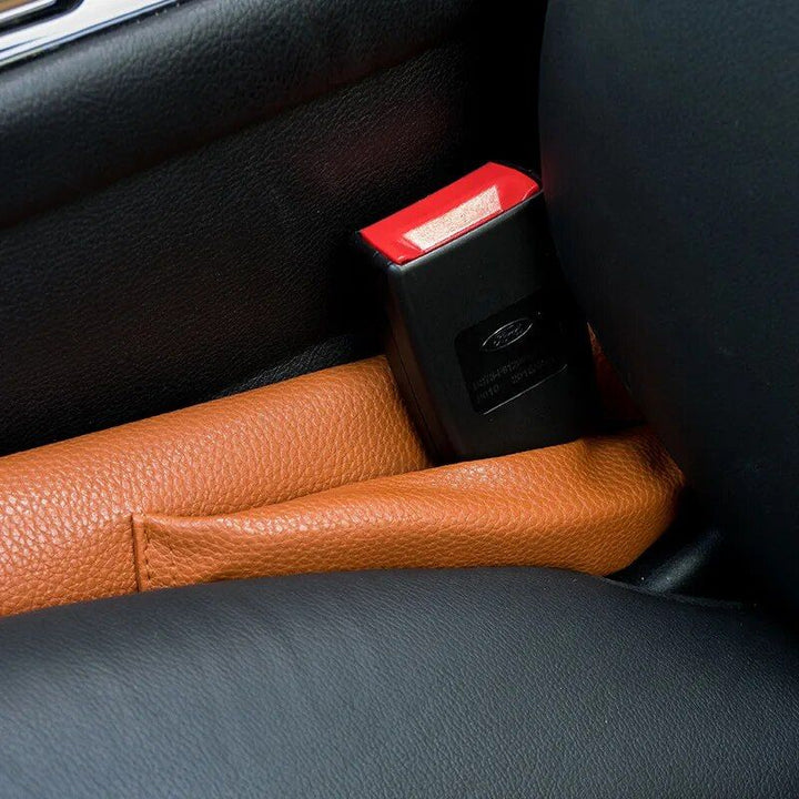 Luxury PU Leather Car Seat Gap Filler with Organizer Pockets