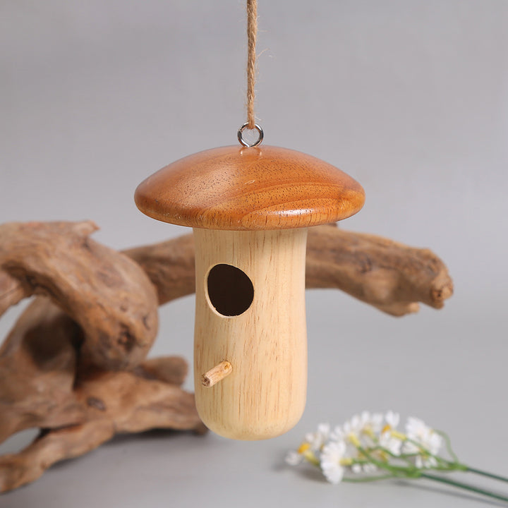 Charming Wooden Hummingbird Nest for Outdoor Garden