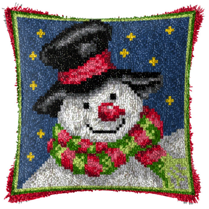 Diy Handmade Christmas Cushion Wool Embroidered Pillow Material Package