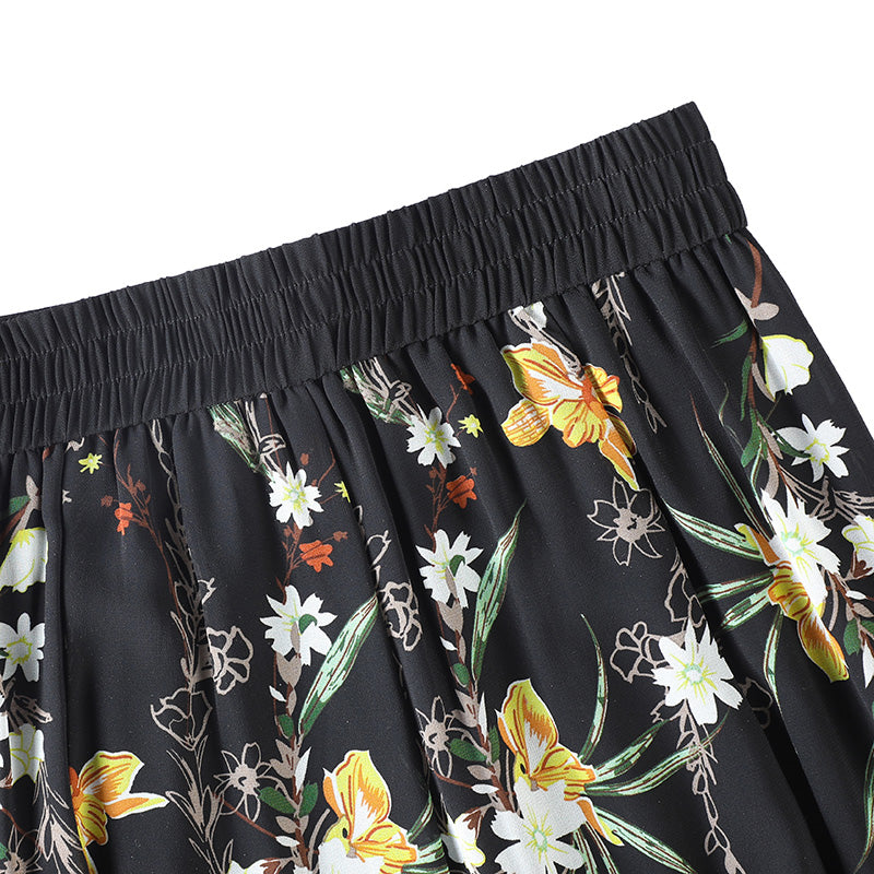 Floral Chiffon A-Line Skirt