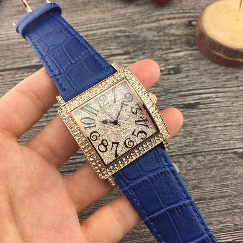 Casual inlaid rhinestone watch