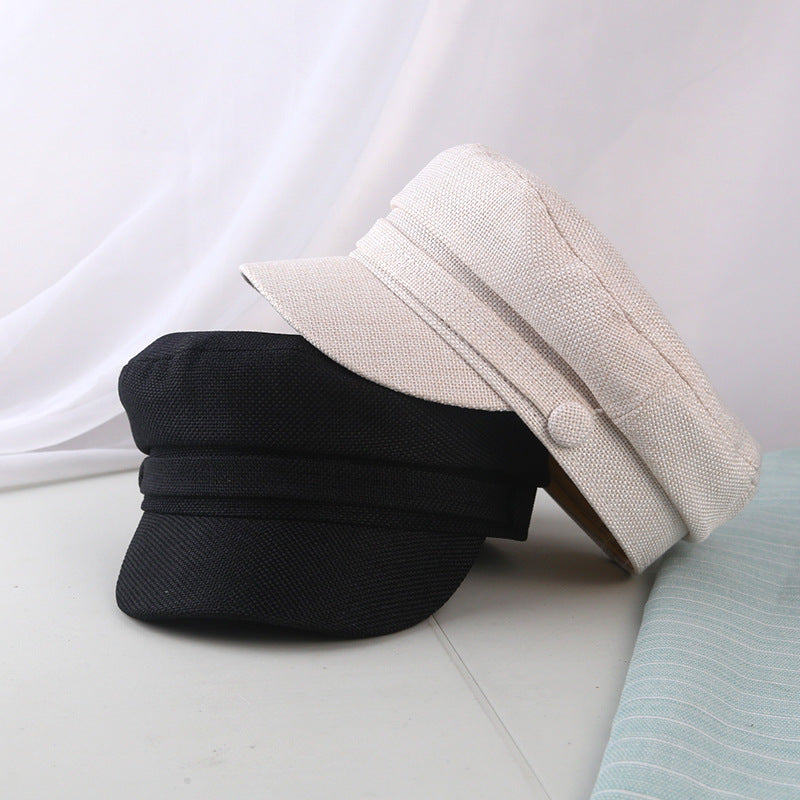 Autumn Linen Military Hat