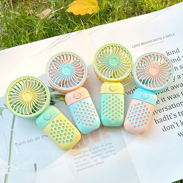 Cute USB Mini Handheld Rechargeable Fan - Pocket-Sized, Low-Noise, and Portable