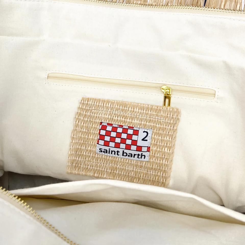 Beach Chic Embroidered Straw Tote