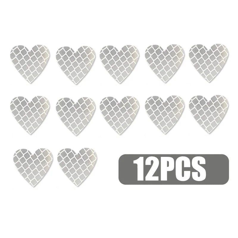 Heart-Shaped Reflective Safety Decals for Cars & Bikes