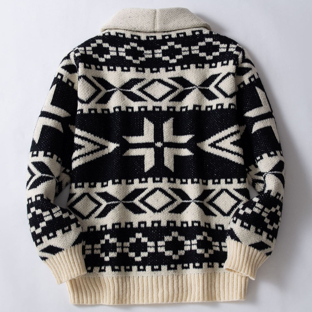 Men's European And American Retro Heavy-duty Jacquard Sweater